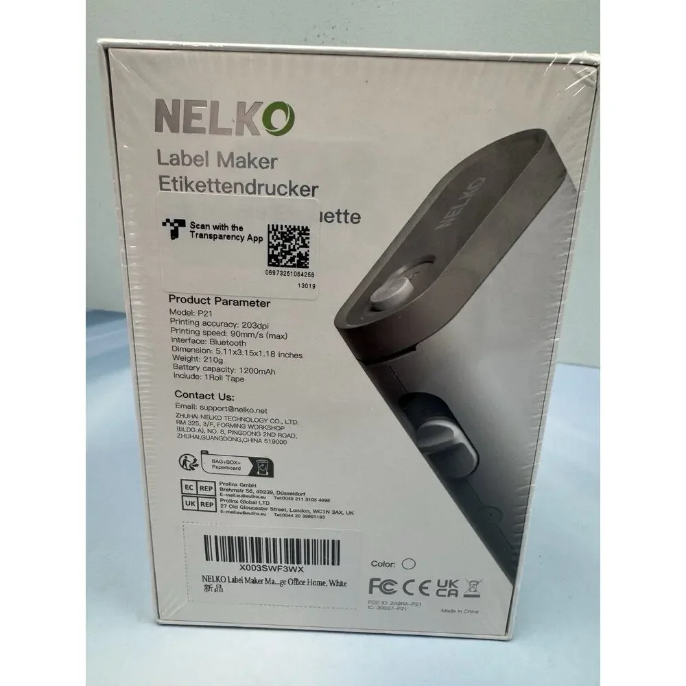 Nelko Label Maker Machine Tape P21 Bluetooth Printer‎ Wireless Templates White